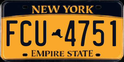 NY license plate FCU4751