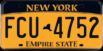 NY license plate FCU4752