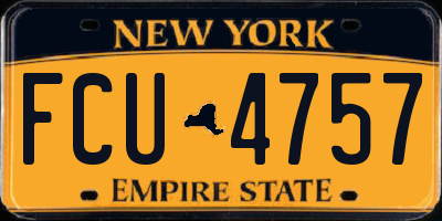 NY license plate FCU4757