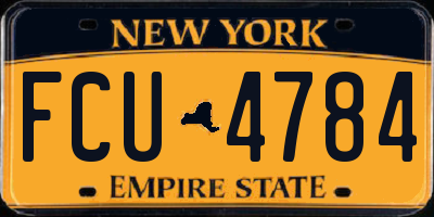 NY license plate FCU4784