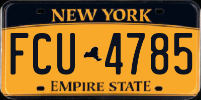 NY license plate FCU4785
