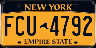 NY license plate FCU4792