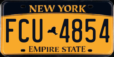 NY license plate FCU4854