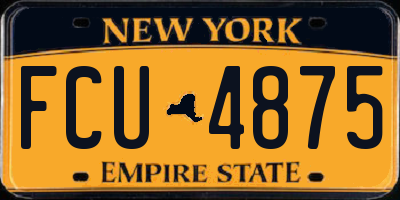 NY license plate FCU4875
