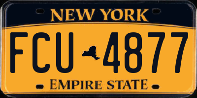 NY license plate FCU4877