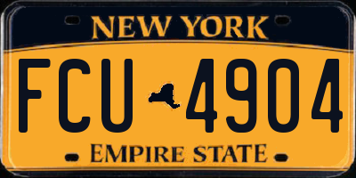 NY license plate FCU4904
