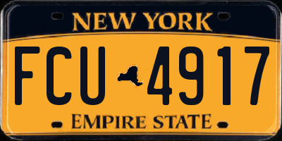 NY license plate FCU4917