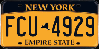 NY license plate FCU4929