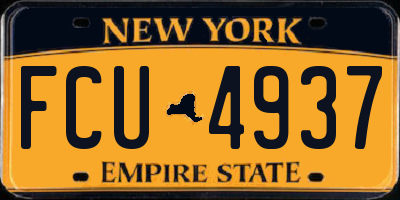 NY license plate FCU4937