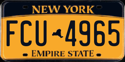 NY license plate FCU4965