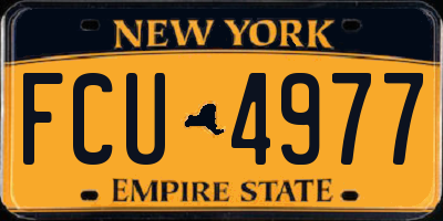 NY license plate FCU4977