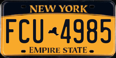 NY license plate FCU4985