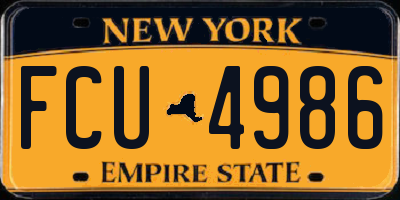 NY license plate FCU4986