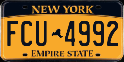 NY license plate FCU4992