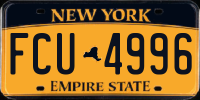 NY license plate FCU4996