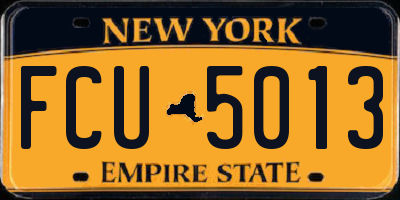 NY license plate FCU5013
