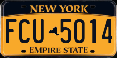 NY license plate FCU5014