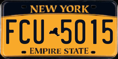 NY license plate FCU5015