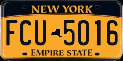 NY license plate FCU5016