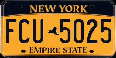 NY license plate FCU5025