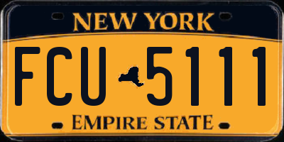 NY license plate FCU5111