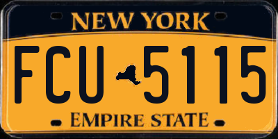 NY license plate FCU5115