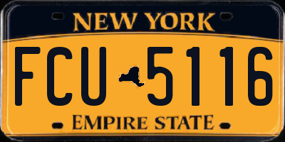NY license plate FCU5116