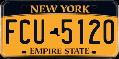 NY license plate FCU5120
