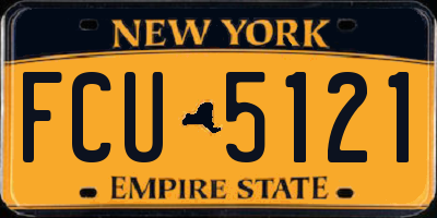 NY license plate FCU5121