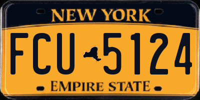 NY license plate FCU5124