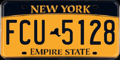 NY license plate FCU5128