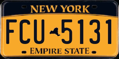 NY license plate FCU5131