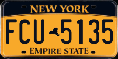 NY license plate FCU5135