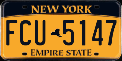 NY license plate FCU5147