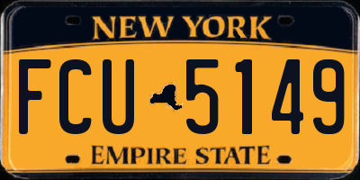 NY license plate FCU5149