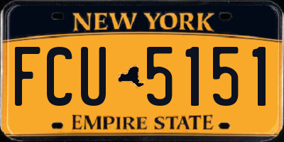 NY license plate FCU5151