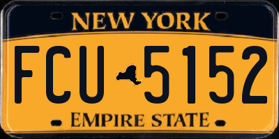 NY license plate FCU5152