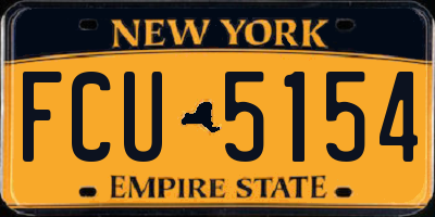 NY license plate FCU5154