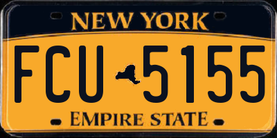 NY license plate FCU5155