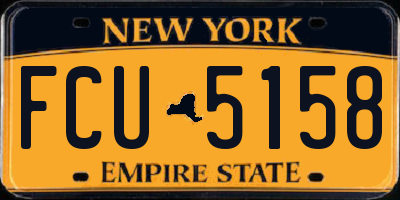 NY license plate FCU5158