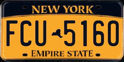 NY license plate FCU5160