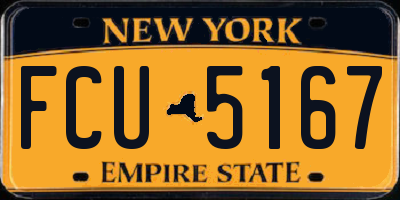 NY license plate FCU5167