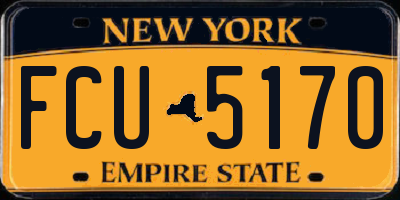 NY license plate FCU5170