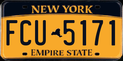 NY license plate FCU5171