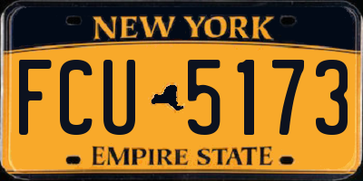 NY license plate FCU5173