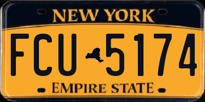 NY license plate FCU5174