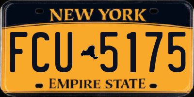 NY license plate FCU5175