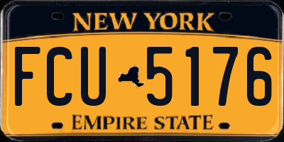NY license plate FCU5176