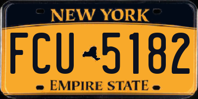 NY license plate FCU5182