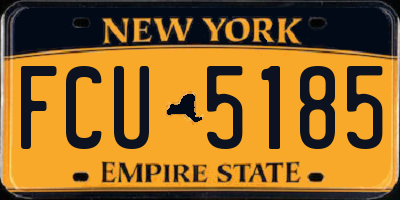 NY license plate FCU5185